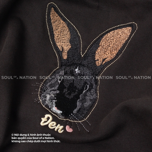 Dự án áo hoodie thêu chân dung thú cưng pet Thỏ đen