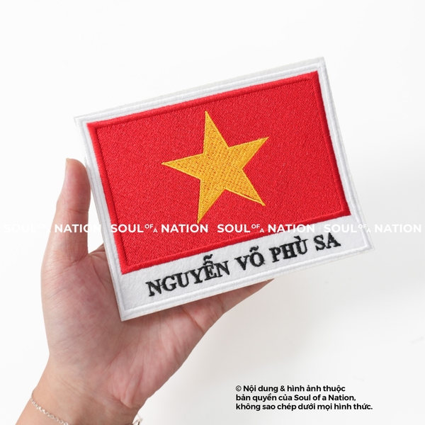 Patch thêu hình chữ nhật Nguyễn Võ Phù Sa mẫu 2 theo yêu cầu