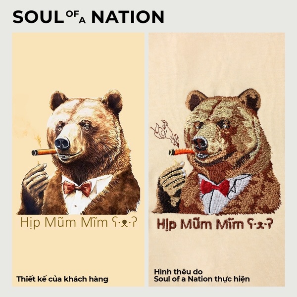 Dự án Hình thêu Gấu Cool Ngầu