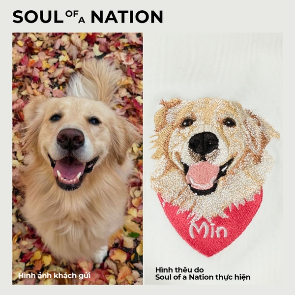 Dự án thêu pet chó Min.