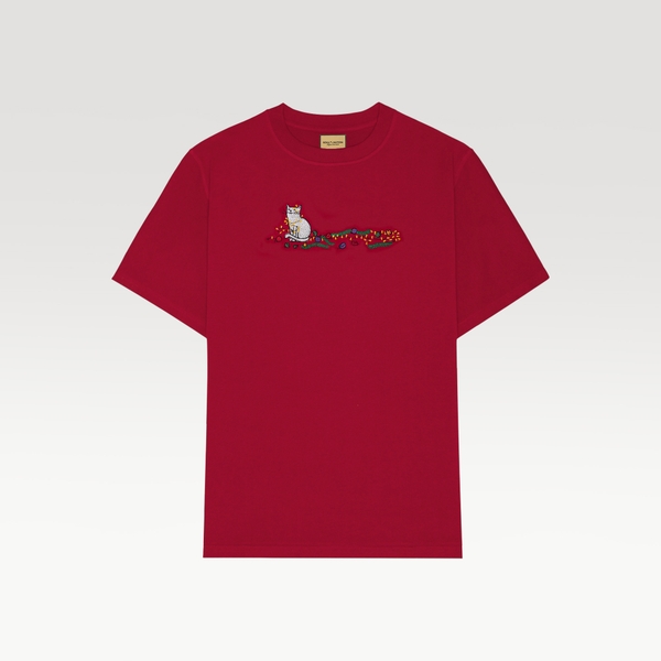 Áo Thun - Thêu Mèo Tinh Nghịch Đêm Giáng Sinh