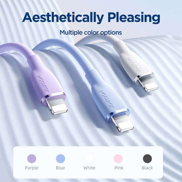 Cáp sạc Joyroom 30W SA29 Colorful Series Liquid Silicone Type C to Lightning dùng cho iPhone 14, Samsung thiết kế độc đáo dây nhựa màu sắc năng động