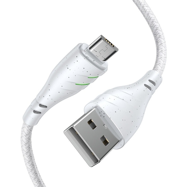 Cáp sạc nhanh Joyroom 1230M6 Skystar cổng Micro USB truyền data dùng cho điện thoại Android như Samsung, Xiaomi, Oppo giá rẻ dây dù màu trắng vũ trụ