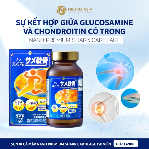 Viên Uống Bổ Xương Khớp NANO Premium SHARK CARTILAGE 150 Viên