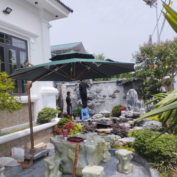 Nội Thất Bình An Hoàn Thành Giao & Lắp Dù Che Lệch Tâm Sang Trọng Tại Ninh Bình