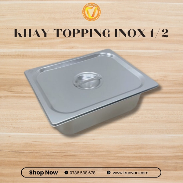 Khay inox 1/2 cao 10cm