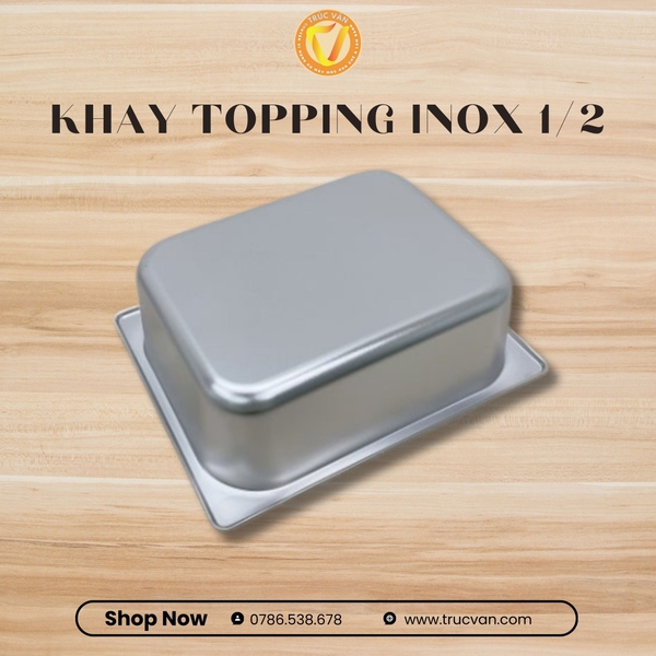 Khay inox 1/2 cao 10cm