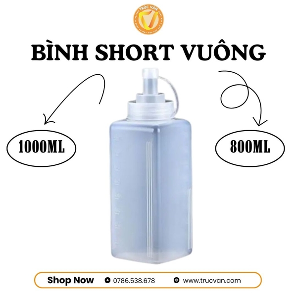 Bình short vuông 1000ml