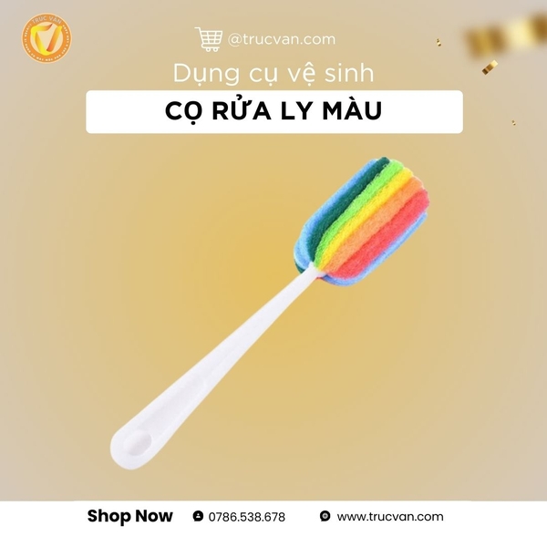 Cọ rửa ly màu sắc