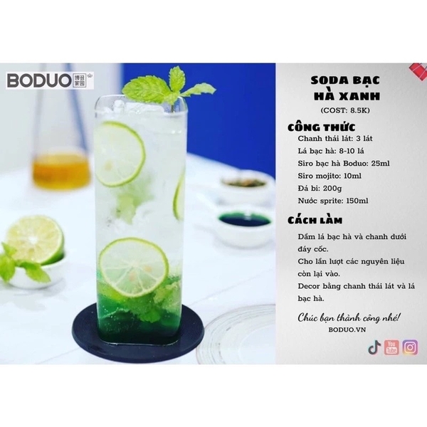 Siro Bạc Hà  BoDuo Hộp 2L