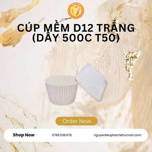 Cúp mềm D12 trắng (Dây 500c T50)