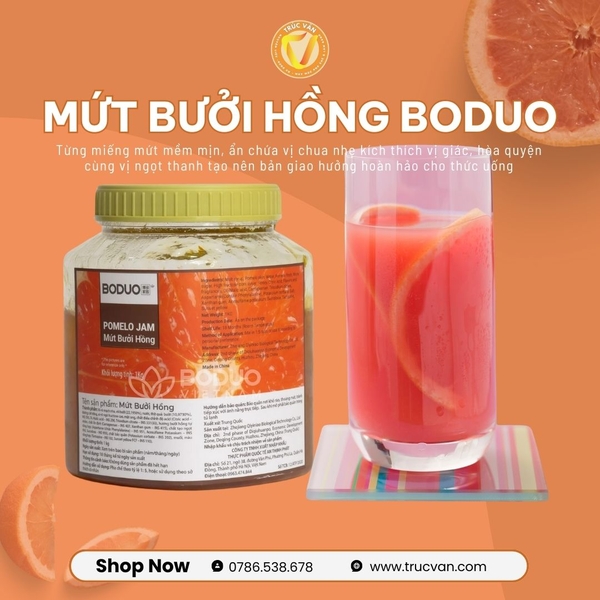 Mứt Boduo Bưởi hồng hộp 1Kg