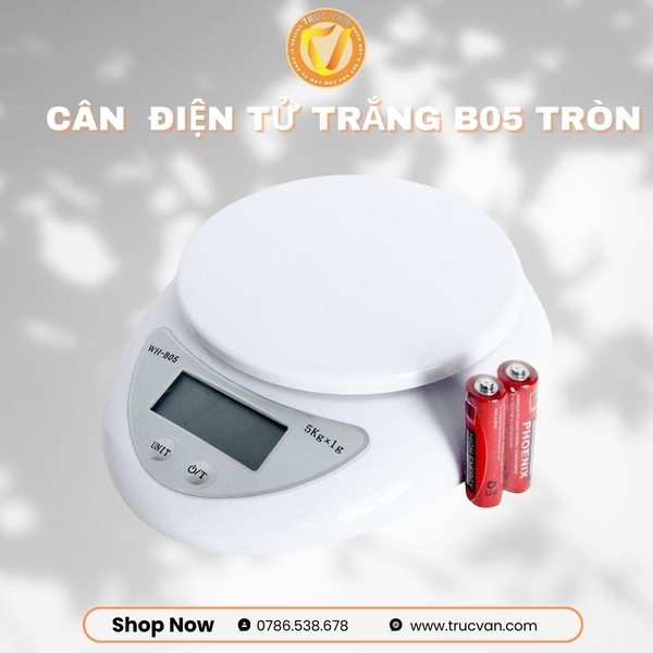 Cân điện tử trắng B05 tròn