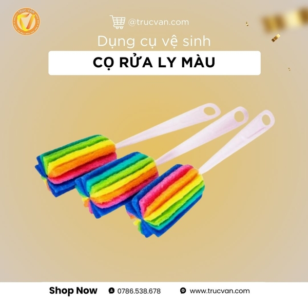Cọ rửa ly màu sắc