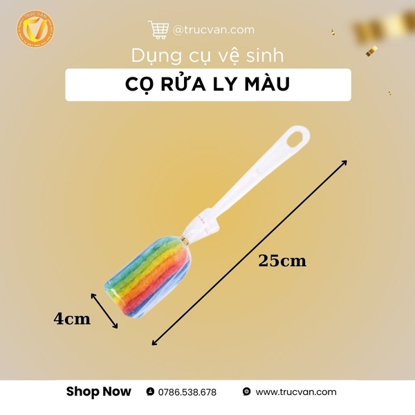 Cọ rửa ly màu sắc