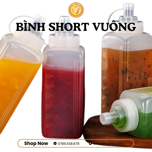Bình short vuông 1000ml