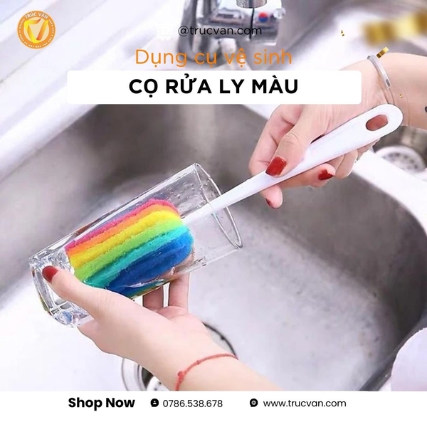 Cọ rửa ly màu sắc