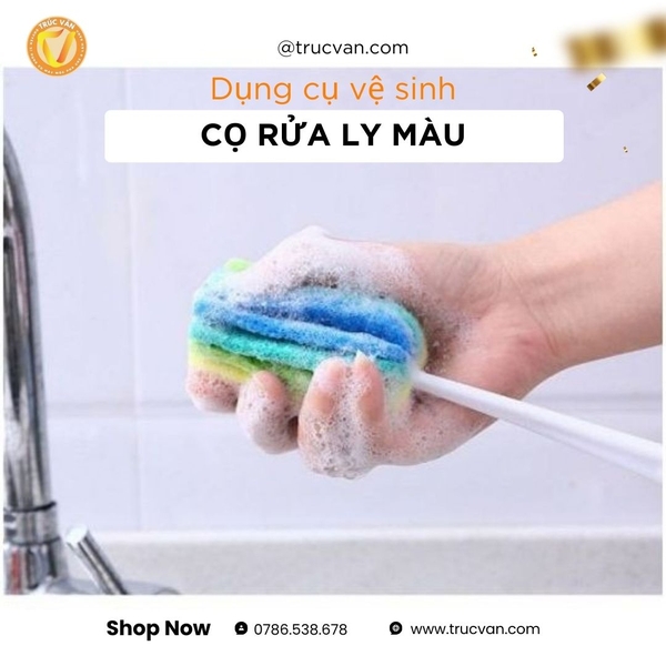 Cọ rửa ly màu sắc