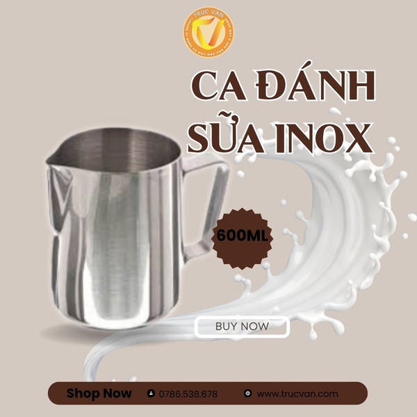 Ca đánh sữa inox 550ml