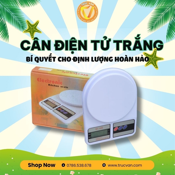 Cân điện tử trắng SF400 chữ nhật