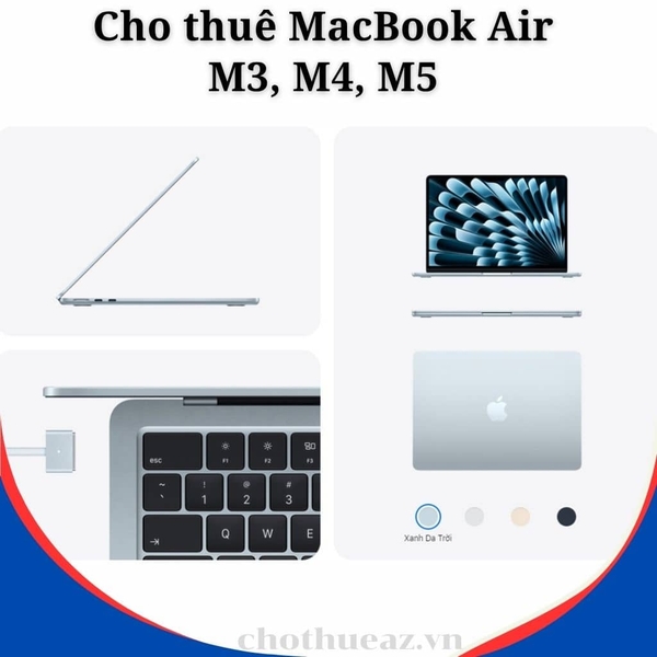 Cho thuê MacBook Air M3, M4, M5 tại Hà Nội, Hải Phòng, Đà Nẵng, TP.Hồ Chí Minh