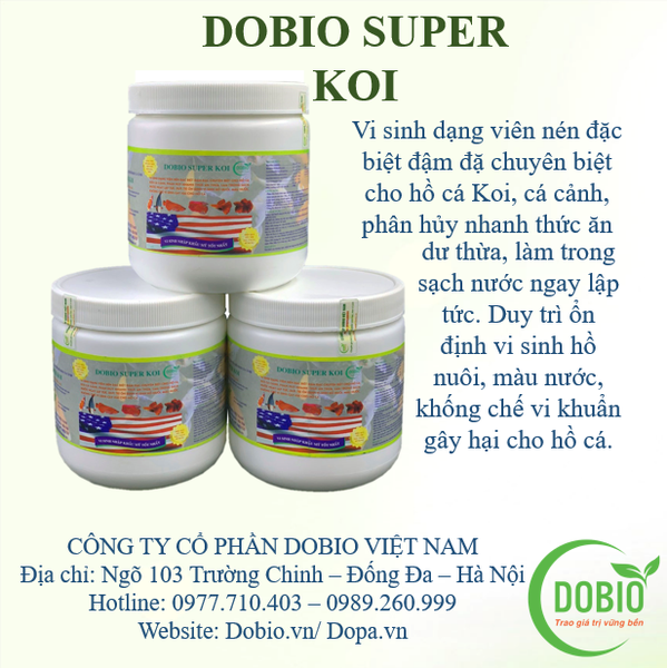 DOBIO SUPER KOI MEN VI SINH CAO CẤP CHO BỂ CÁ KOI, THUỶ SINH