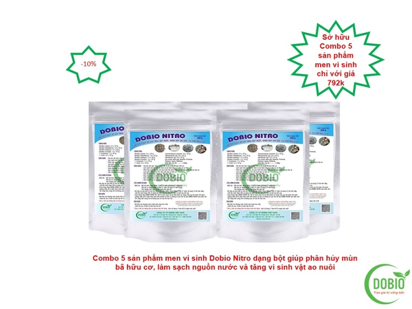 5 sản phẩm men vi sinh Dobio Nitro xử lý đáy ao và cải tạo nguồn nước