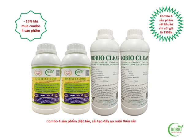 Combo 2 Dobio 2000 + 2 Dobio Clean diệt tảo và caỉ tạo nguồn nước cao cấp