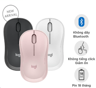 MOUSE LOGITECH M240 Bluetooth/Wireless (đen,trắng,hồng) VAT