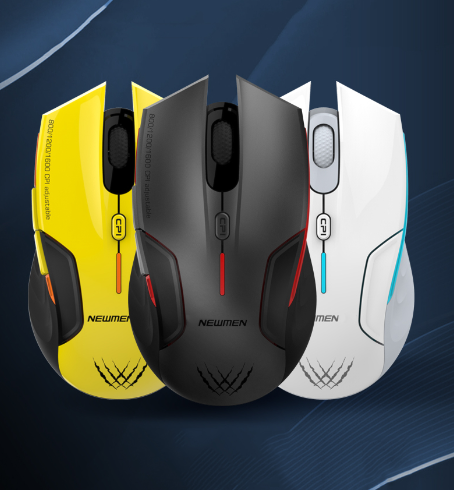 Mouse Newmen E500 Pro Gaming ko dây (Đen,Trắng,Vàng) VAT