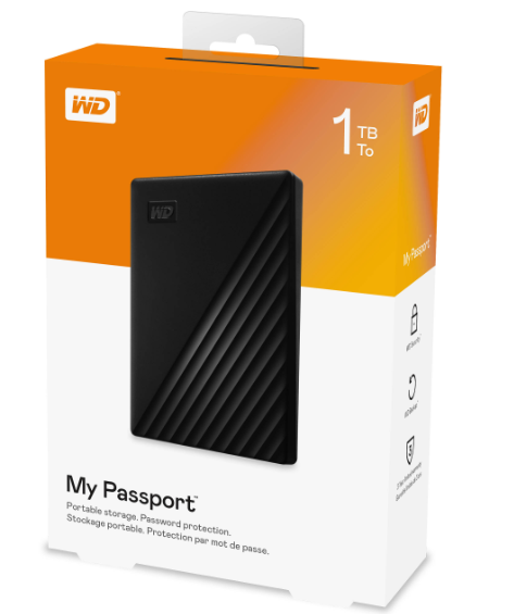 BOX HDD WESTERN  1TB MY PASSPORT 2.5
