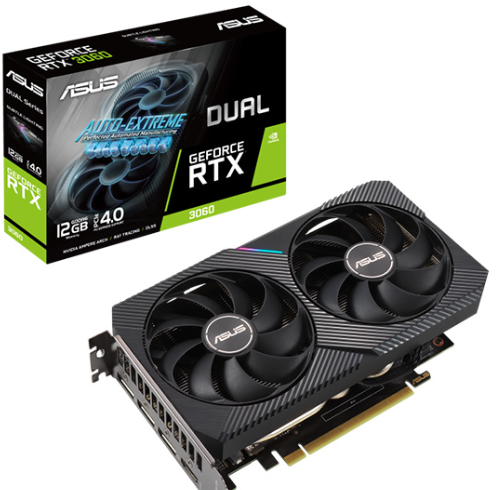 CARD VGA Asus RTX3060 12G Dual OC 2 Fan V2 (DUAL-RTX3060-O12G-V2) VAT