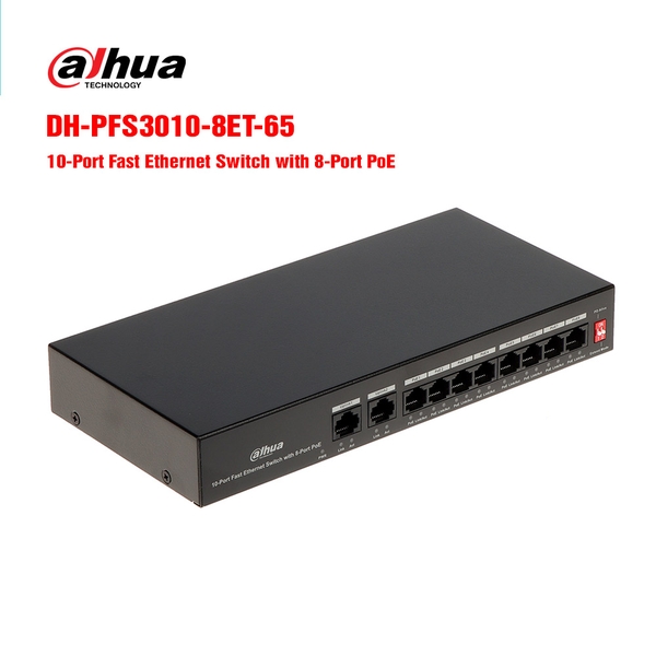 SWITCH POE DAHUA DH-PFS3010-8ET2ET-60 8PORT (2 UPLINK 100M) VAT