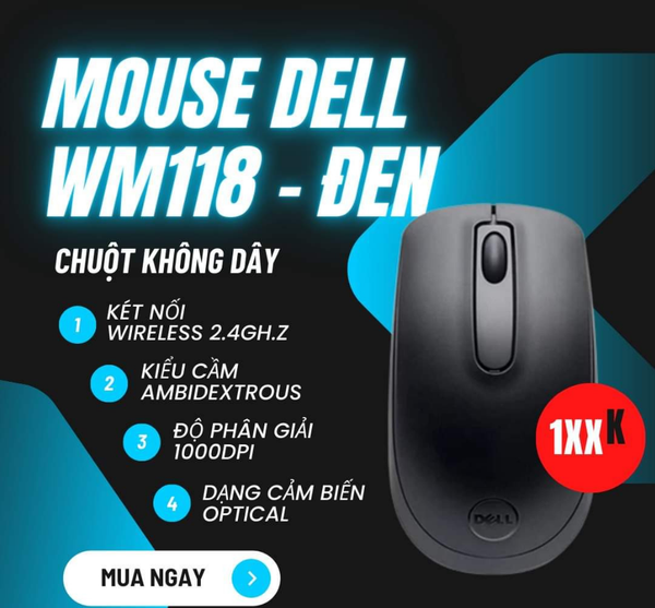 Mouse Dell WM118 Ko Dây VAT