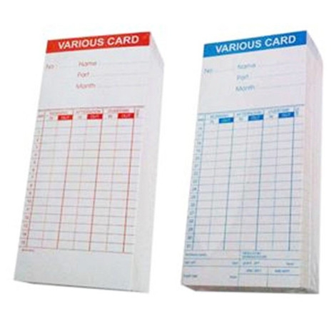 THẺ GIẤY CHẤM CÔNG DÙNG CHO RJ-3300A (XẤP 100 CÁI) VAT