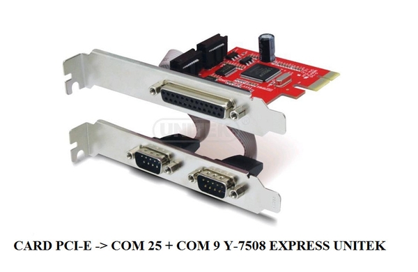 CARD PCI 1X RA COM 9 + COM 25(DB25)UNITEK Y-7508 VAT