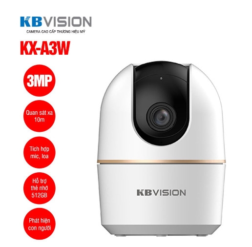 CAMERA KBVISION A3W 3MP (360 INDOOR,WIFI6,H265,THẺ) VAT