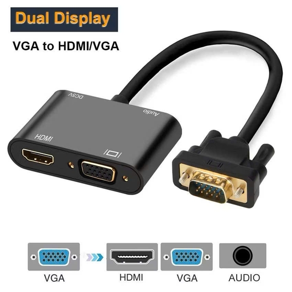 CÁP VGA RA HDMI+VGA CÓ AUDIO UNITEK V501A