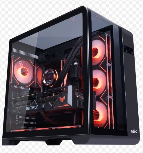 CASE MIK BARBATOS BLACK (Full ATX, Kính cong, LCD thông số) VAT