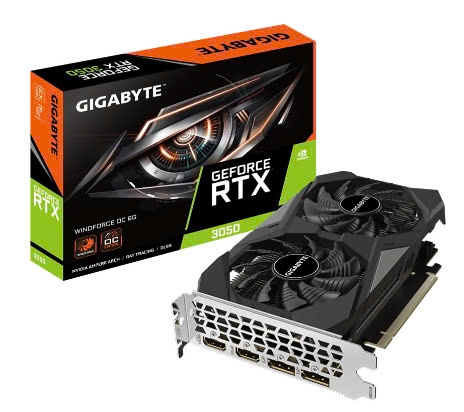 CARD VGA Gigabyte RTX3050 6G 2FAN (GV-N3050WF2OC-6GD) VAT
