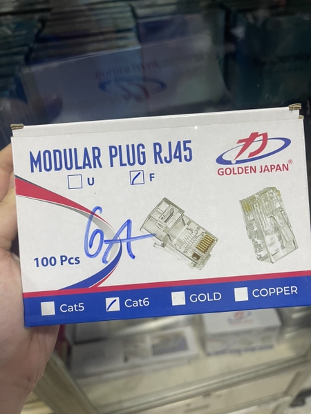 Đầu mạng RJ45 6A Golden Japan VAT (CÁP 6A KHÁC 6E)