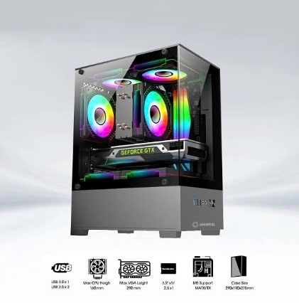 CASE COOLERPLUS CPC-EX32B (MATX,MITX,KIẾNG)