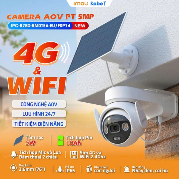 Camera IMOU IPC-B7ED-5M0TEA-EU/FSP14 NLMT (AOV, SIM 4G+WIFI+PIN10A)