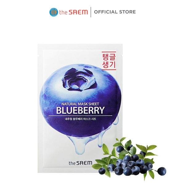 Mặt Nạ Giấy Dưỡng Trắng - Giữ Ẩm Việt Quất The Saem Natural Blueberry Mask Sheet 21ml