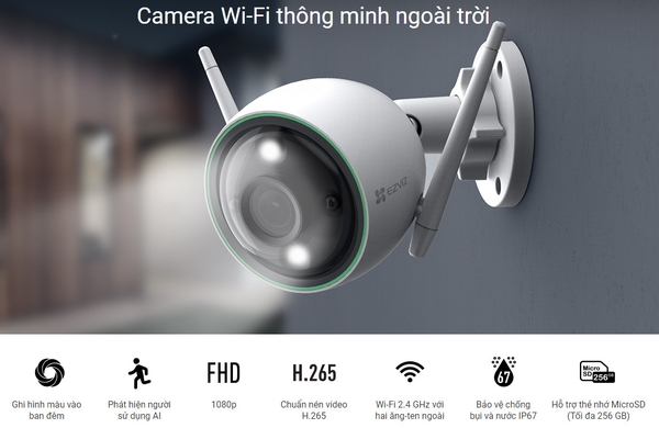 Camera Wifi  ezviz C3N ngoài trời 2 MegaPixel - H.265