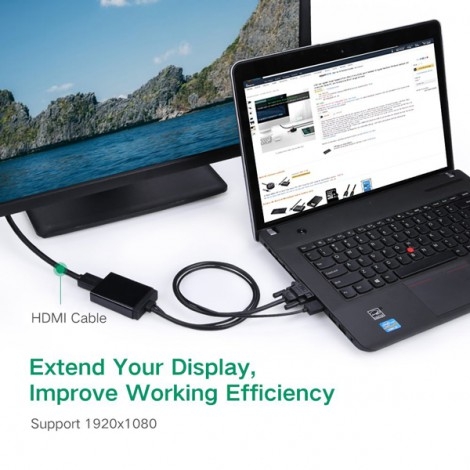 Cáp chuyển VGA to HDMI tích hợp Audio Ugreen 40213 chính hãng