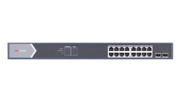 Hikvision Switch POE GIGABIT 16 cổng PoE 1000M,  2 cổng SFP độc lập 10/100/1000M, Layer 2 DS-3E0518P-E/M
