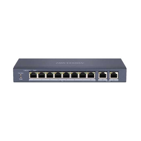 Hikvision Switch mạng 8 cổng PoE, 2 cổng uplink 10/100/1000 Mbps DS-3E0310P-E/M