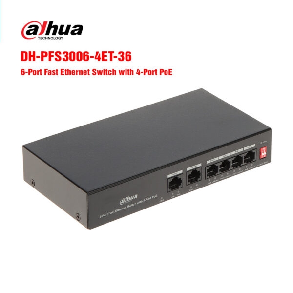 Switch POE 6 cổng tốc độ cao DAHUA DH-PFS3006-4ET-36