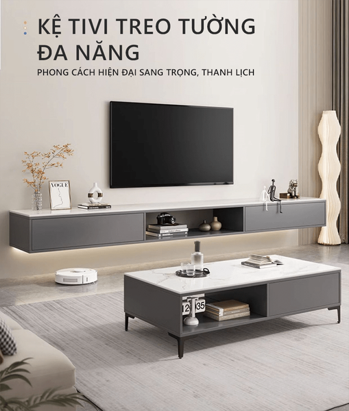 3. Vật liệu và màu sắc trong thiết kế kệ tivi
